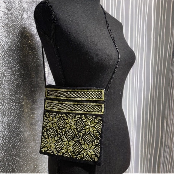 Tatreez Handmade Crossbody & Wallet Pouch Embroidered Cross Stitched Palestinian - Picture 3 of 16
